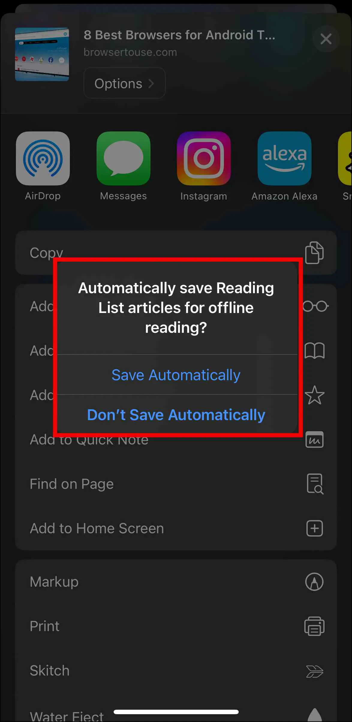 Use Safari Reading List to Save Data