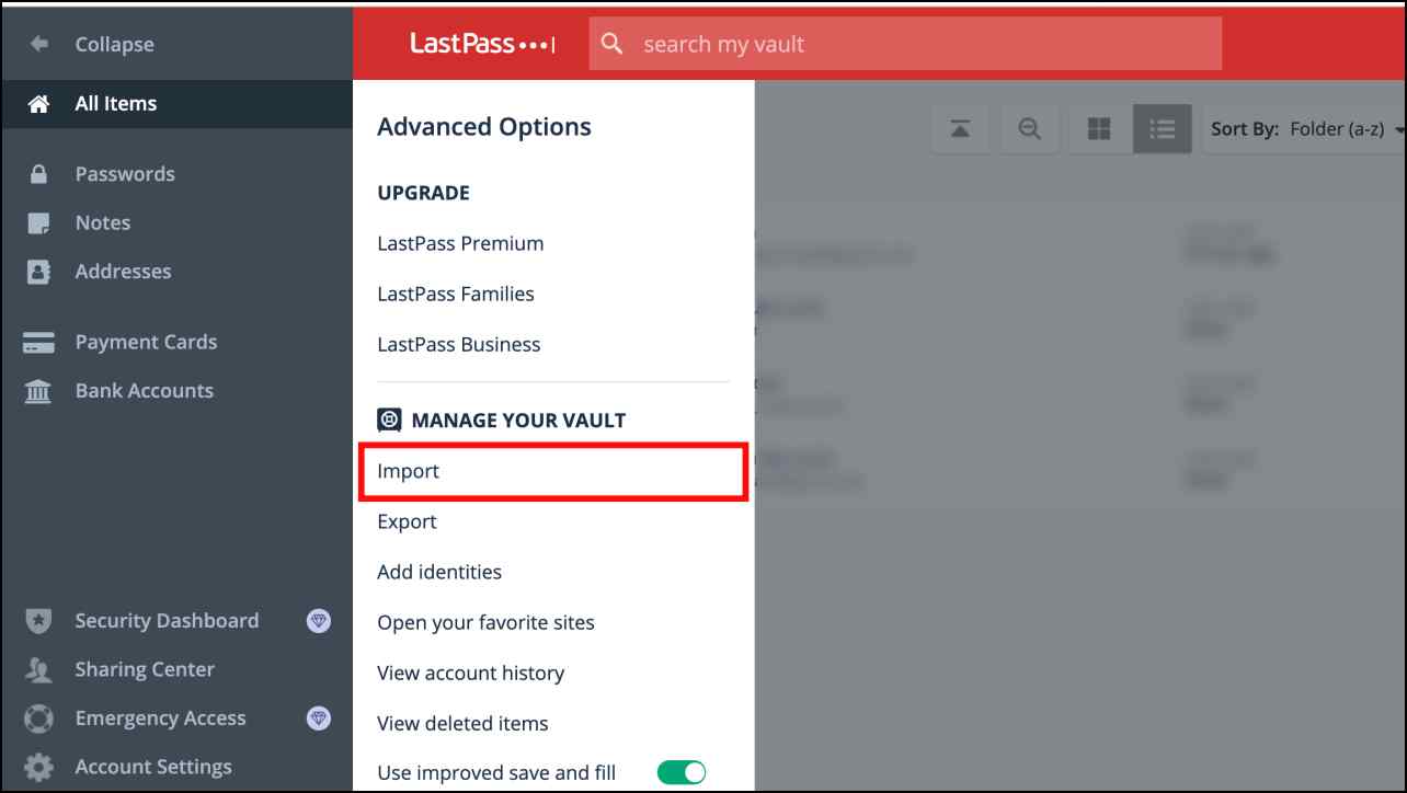 Import Google Passwords to LastPass