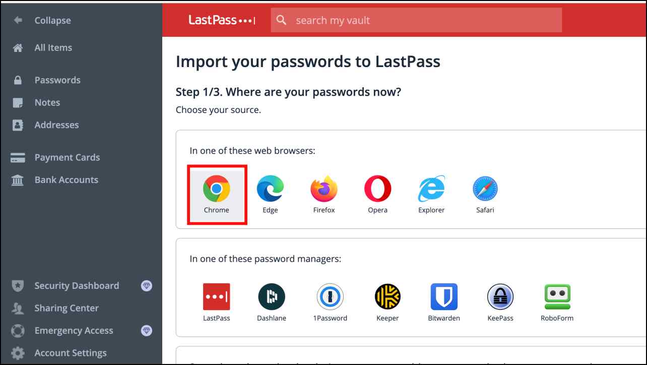 Import Google Passwords to LastPass