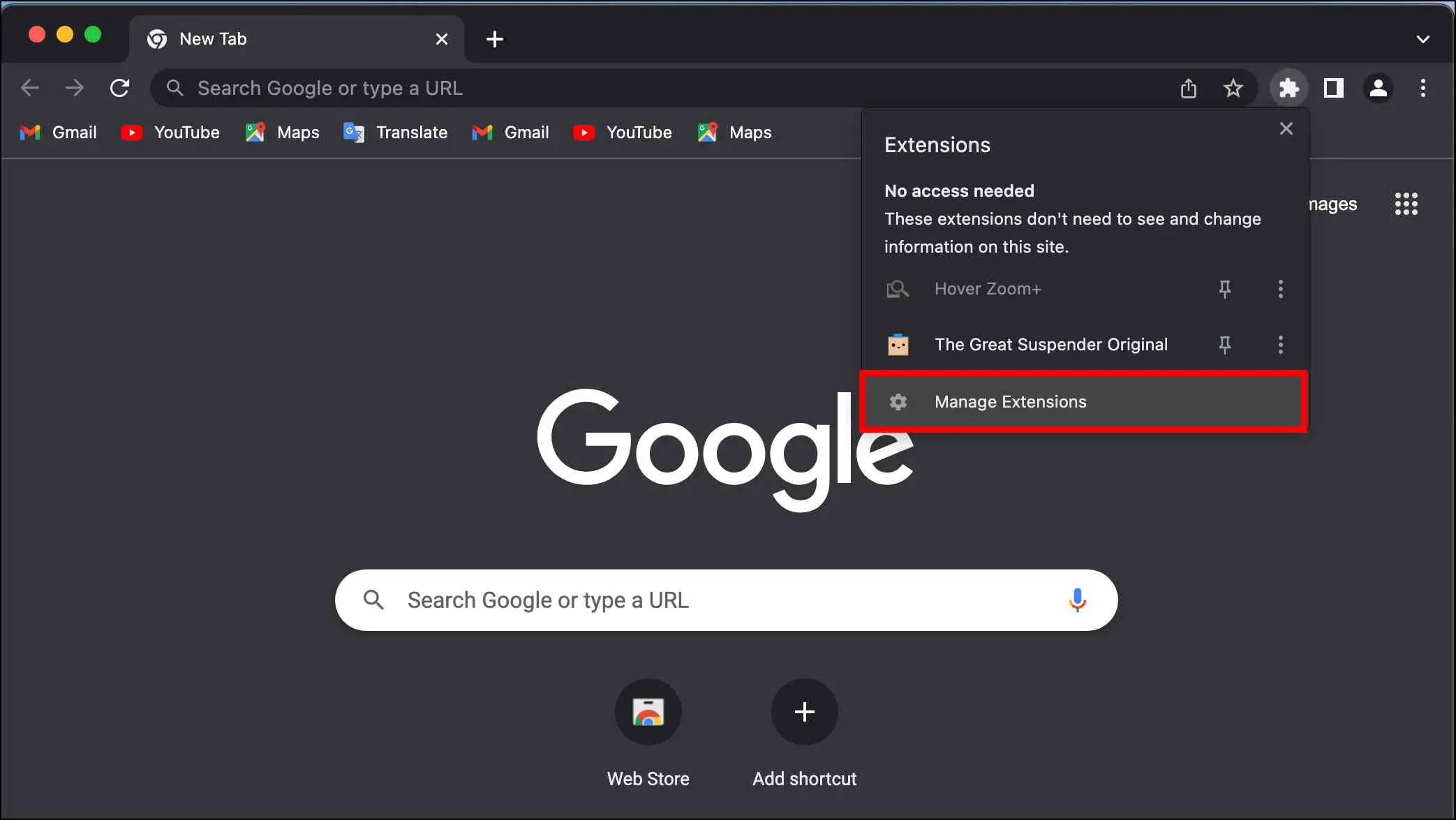 Disable Extensions to Fix Google Messages Web