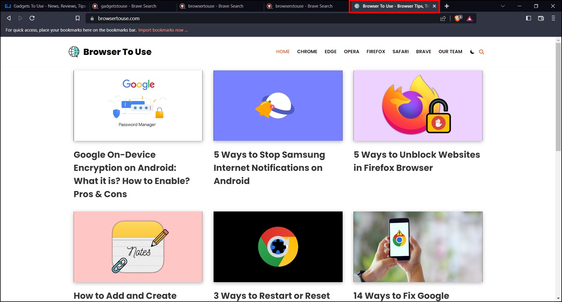 Jump to a specific tab: Keyboard Shortcuts to Use in Brave Browser