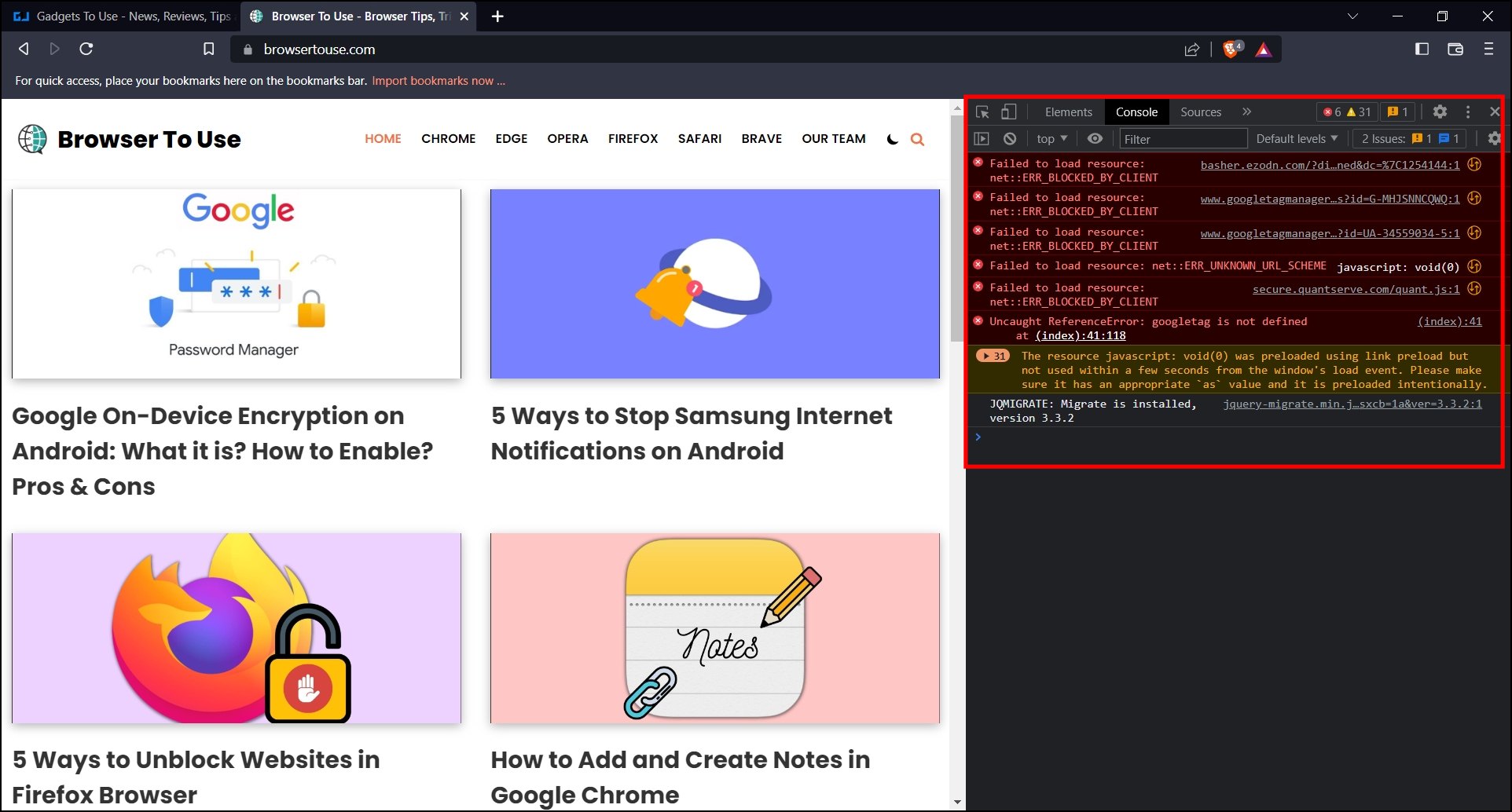 Open Developer Tools: Keyboard Shortcuts to Use in Brave Browser