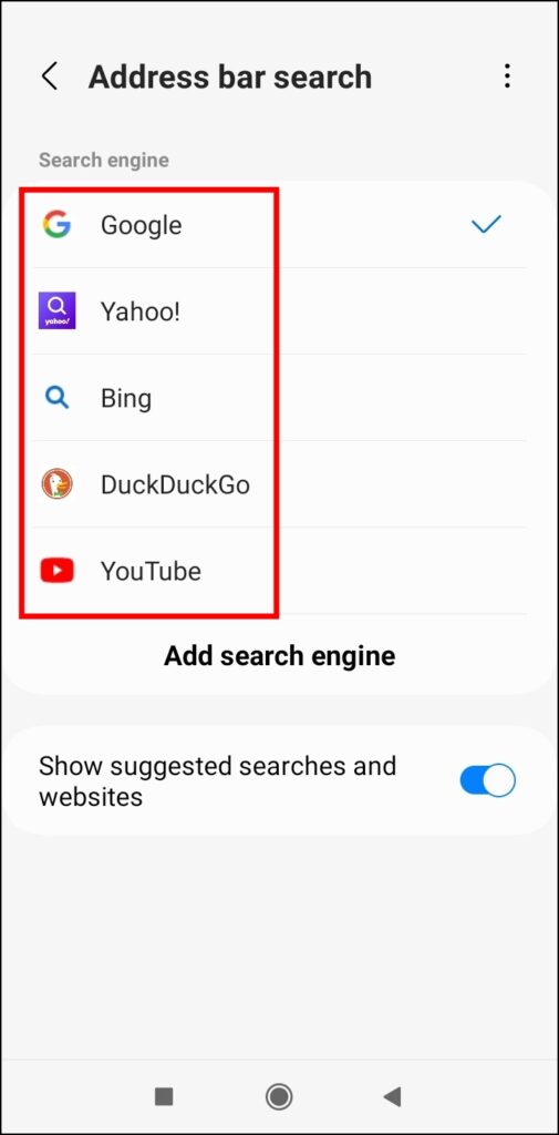 Change the Search Engine