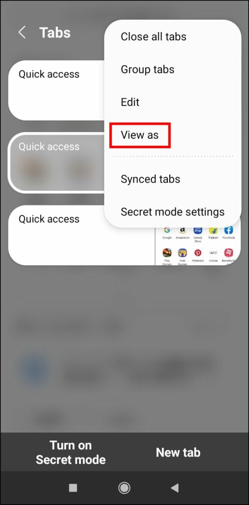 Change open tabs viewing style