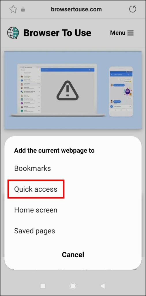 Quick Access Websites