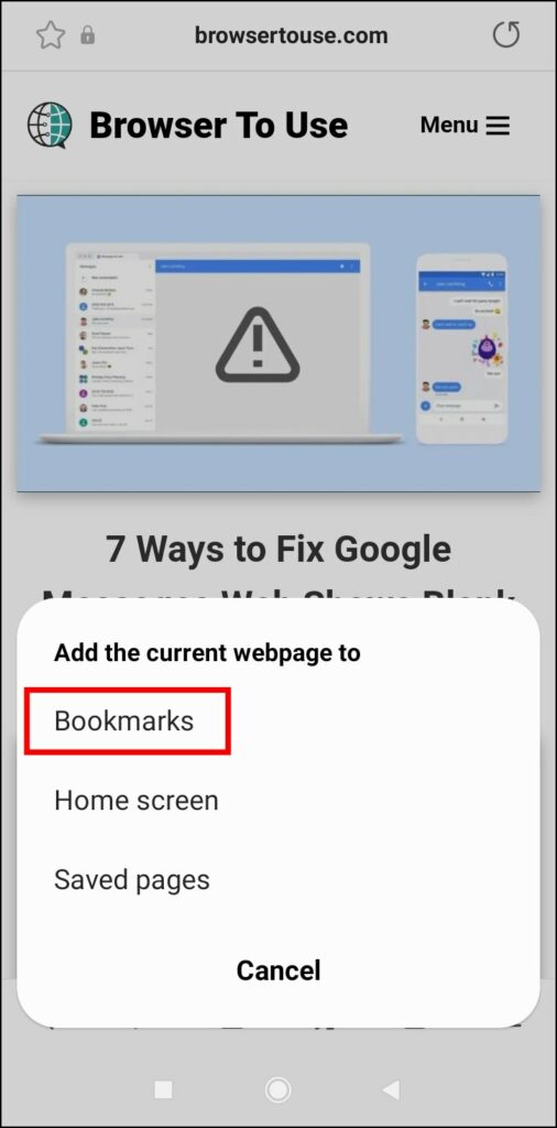Add Webpages to Bookmarks
