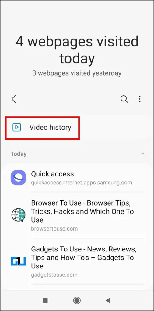 View Video History Separately