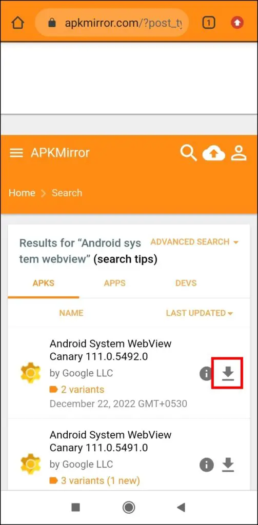 Update Android System Webview Manually