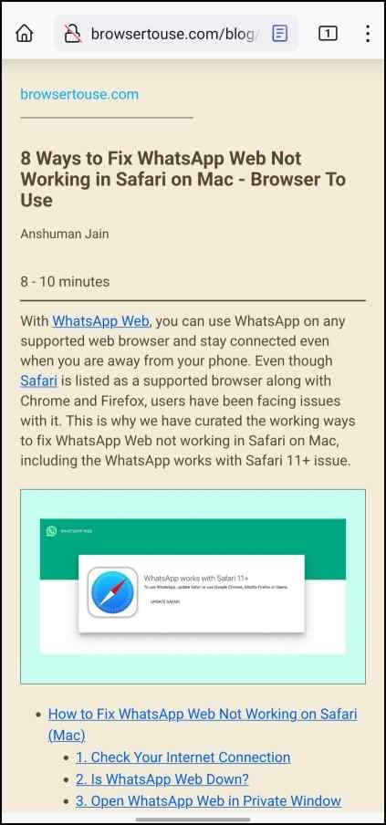 Enable Reader Mode Firefox Browser Mobile