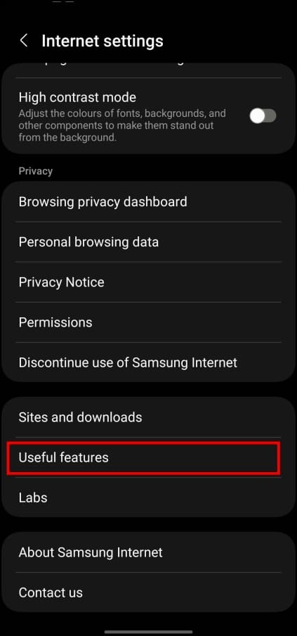 Enable Reader Mode Samsung Browser