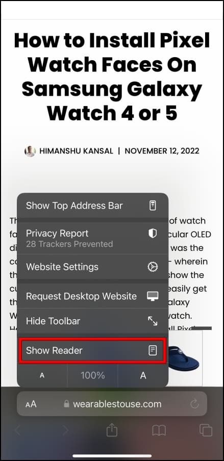 Enable Reader Mode Safari iOS