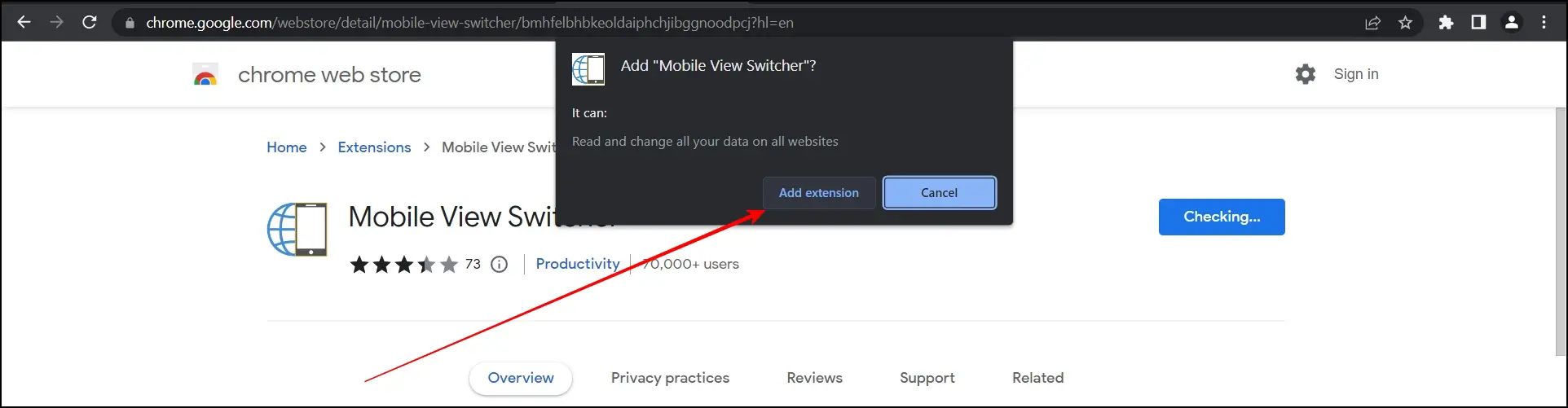 Mobile View Switcher Extension
