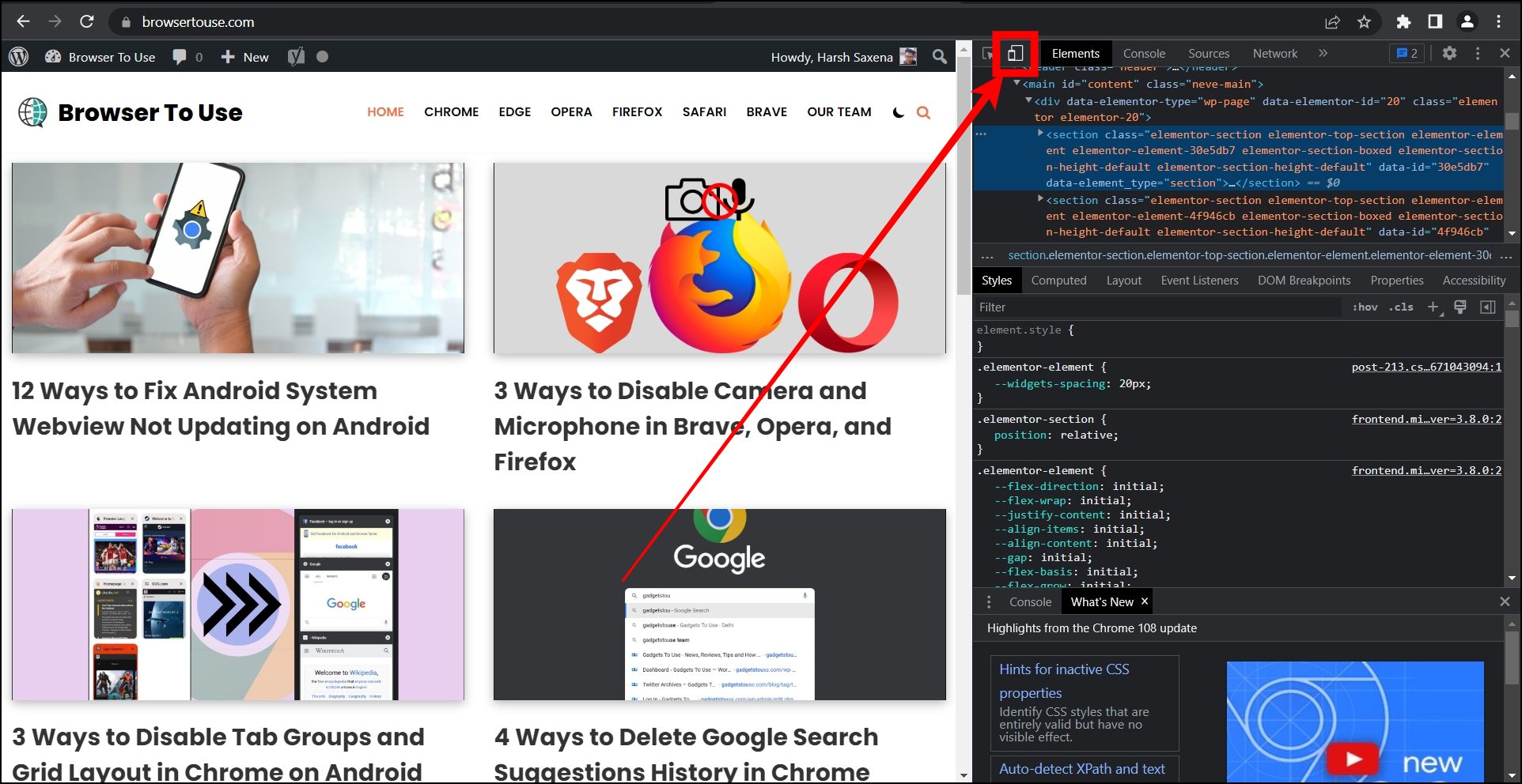 Using the Chrome's Inspect Tool On Windows to View Mobile Version of Website on Chrome Computer