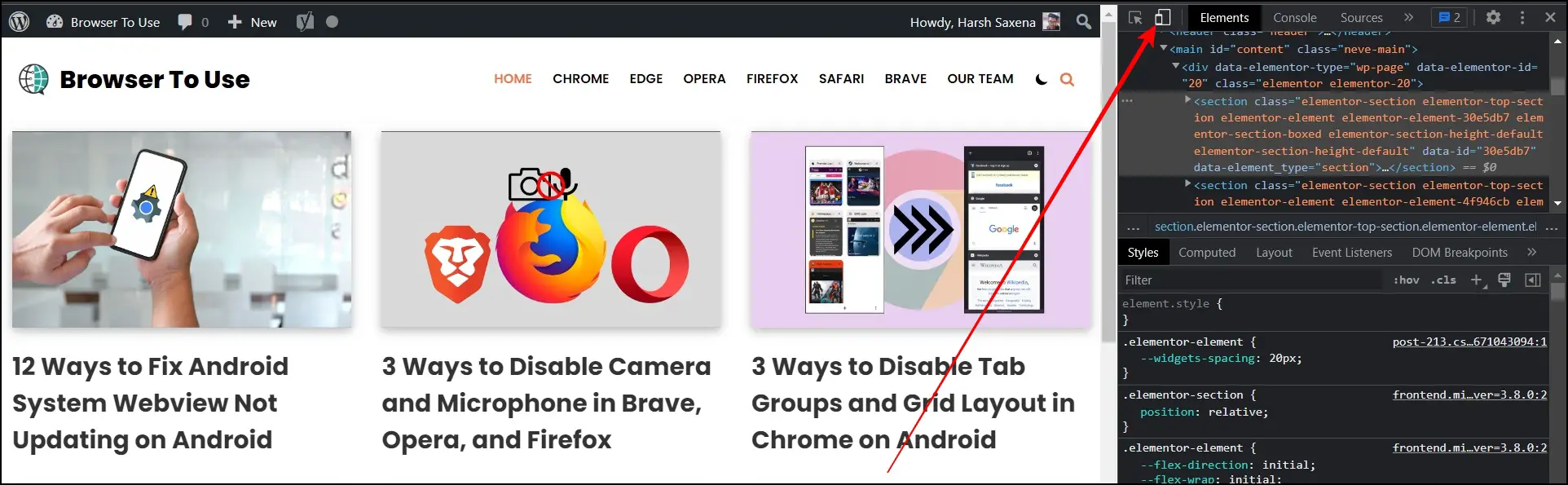 Using the Chrome's Inspect Tool On Mac to View Mobile Version of Website on Chrome Computer