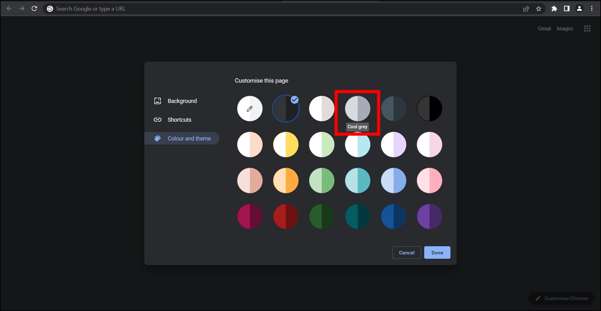 Change the Color of the browser