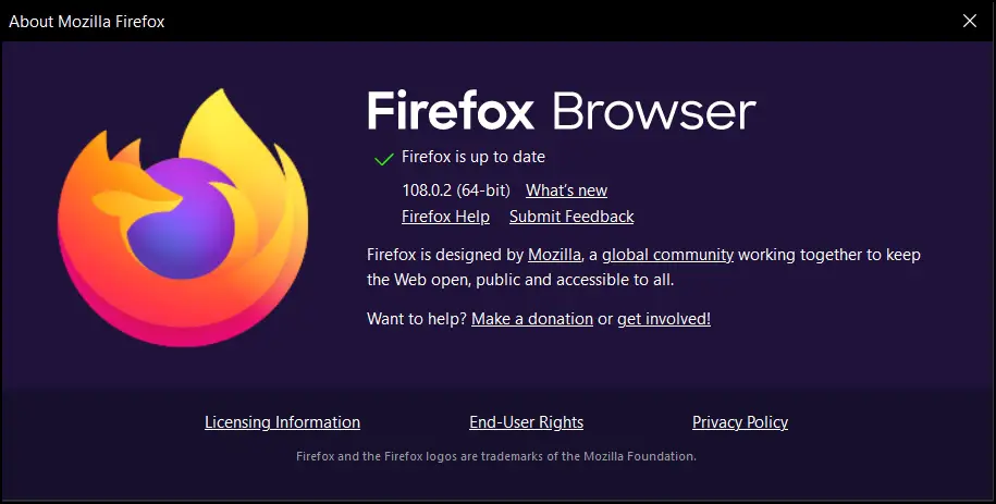 Check Your Current Firefox Version on PC