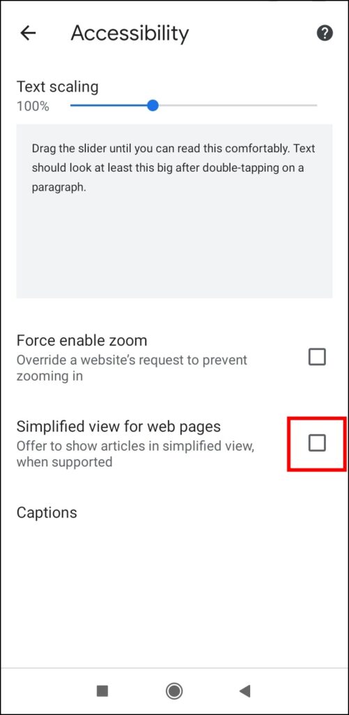Enable Simplified Reader Mode on Chrome