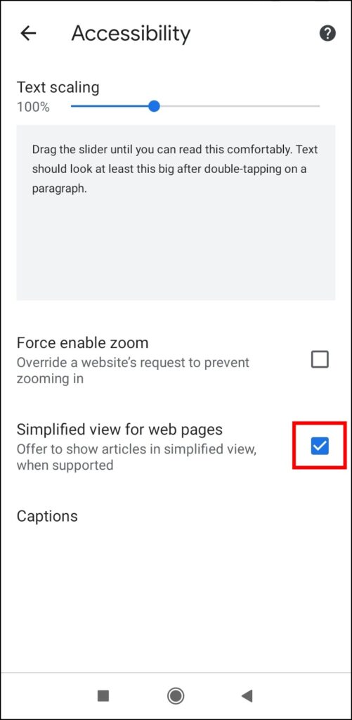 Disable Simplified Reader Mode in Chrome
