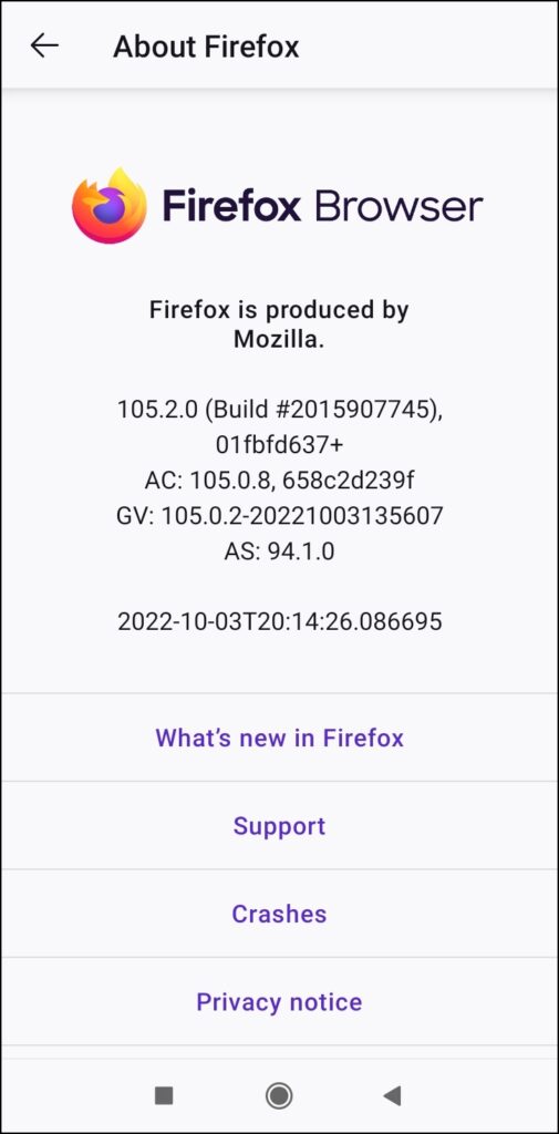Check Your Current Firefox Version on Mobile