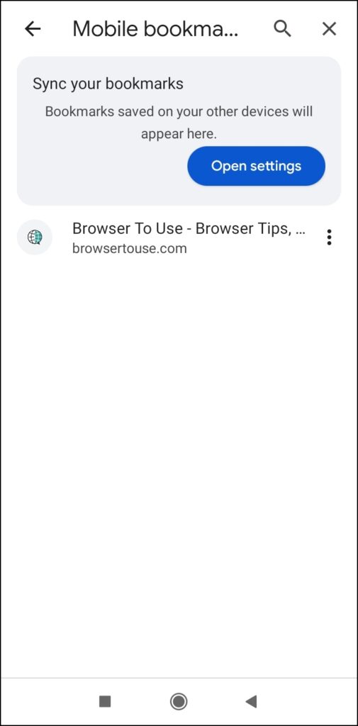 Access Bookmarks on the Browser