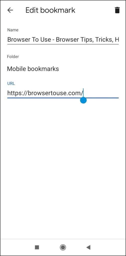 Edit a Bookmark on Chrome