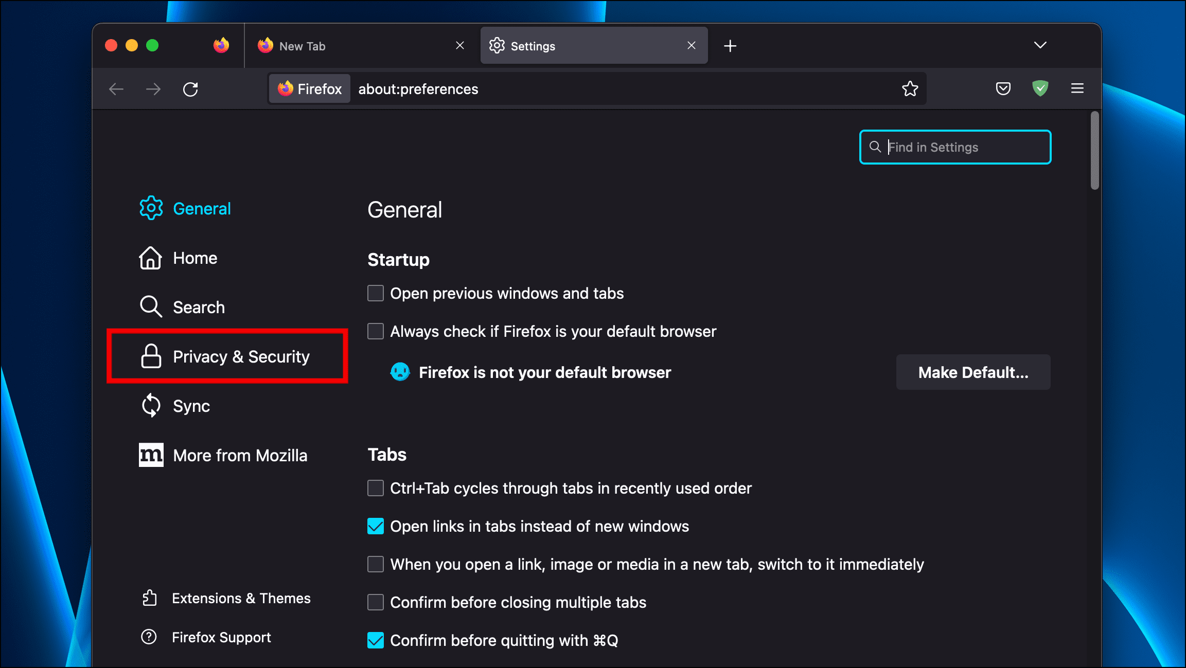 Disable Sponsored Suggestions in Firefox Address Bar