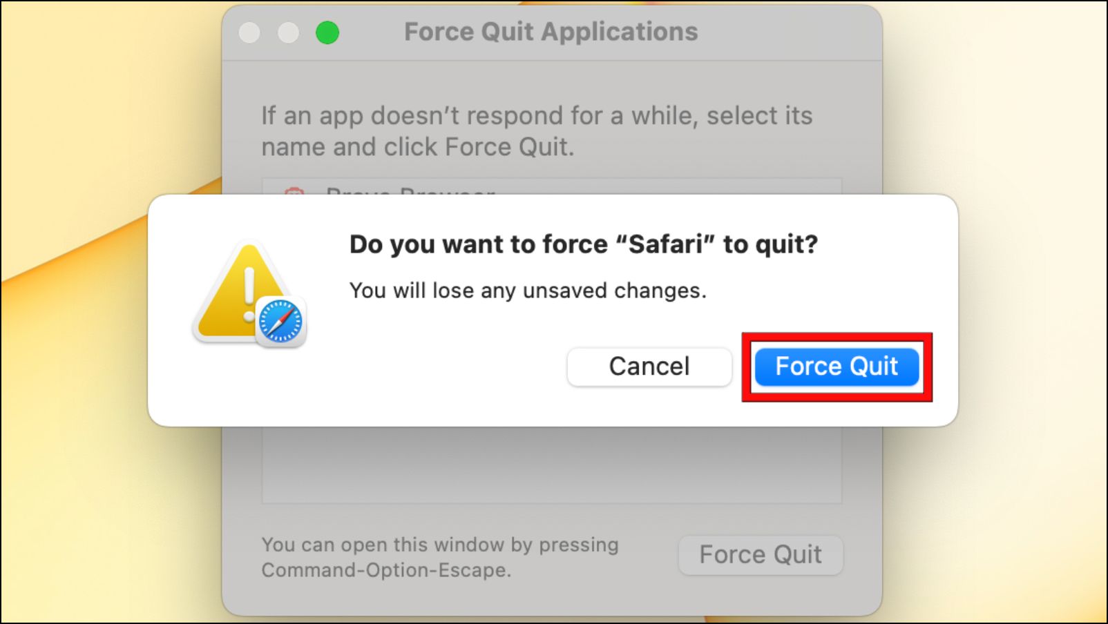 Force Quit Safari to Fix Dark Mode
