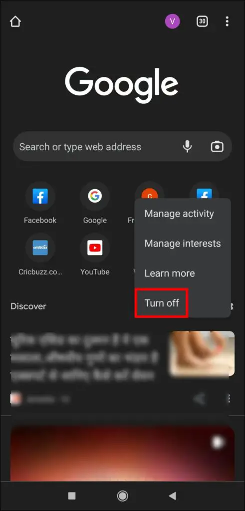 Disable Discover Feed Suggestions on Chrome New Tab Page