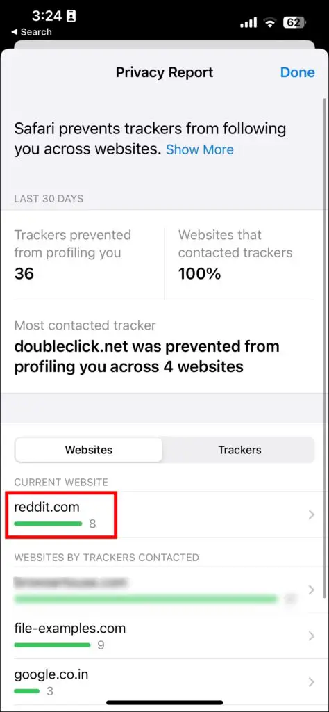 View Trackers On Any Website Using Privacy Report on iPhone