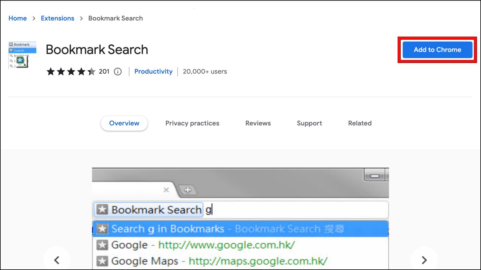 Chrome-Bookmark-Search-Extension