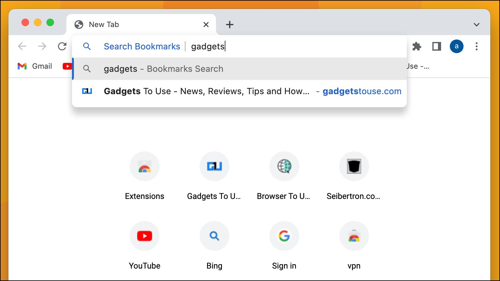 Bookmarks Search Shortcut in Chrome Address Bar