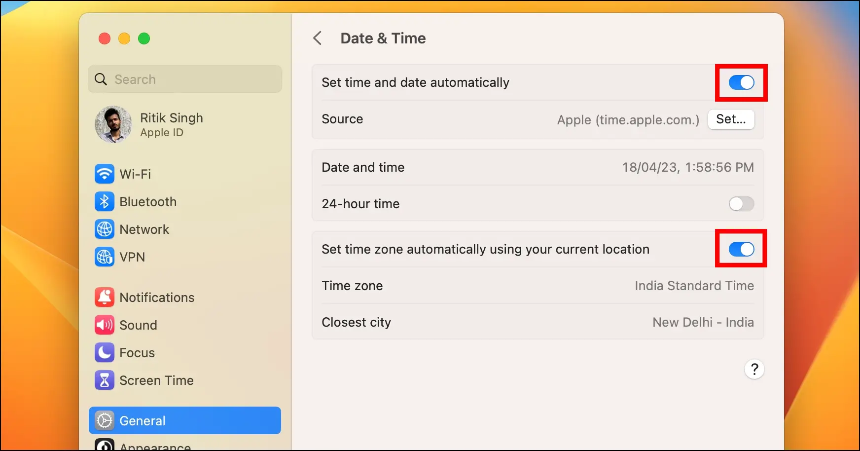 Correct Date and Time to Fix Opera Browser Not Opening on Mac