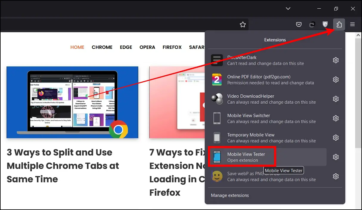 Mobile View Tester Extension to Enable Mobile Site View on Firefox Computer