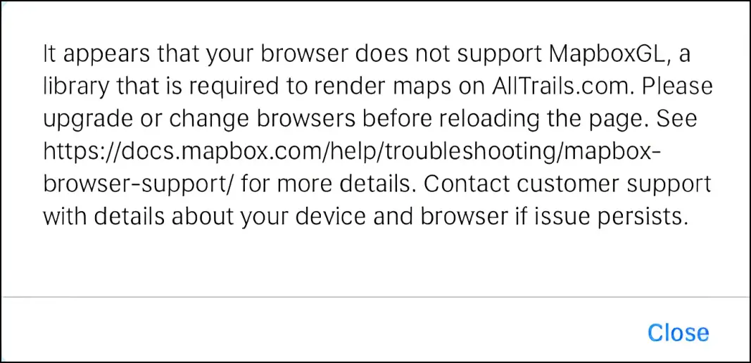Browser Does Not Support MapBoxGL