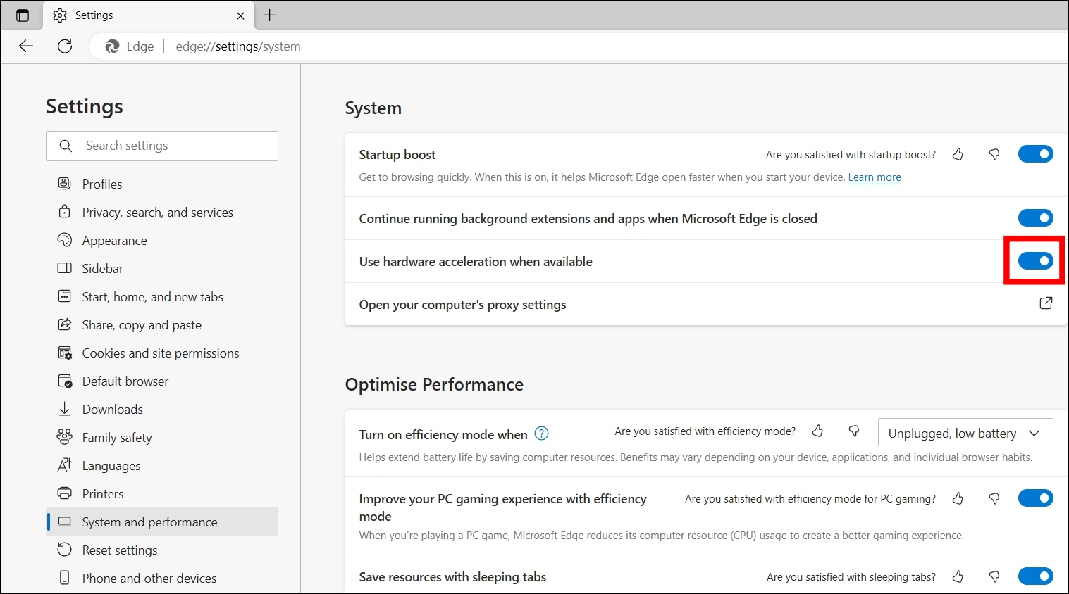 Using Microsoft Edge's Settings