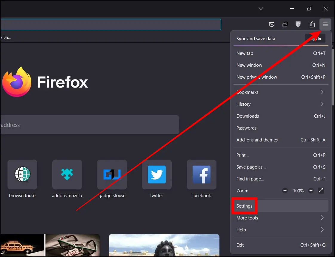 Using Firefox's Settings