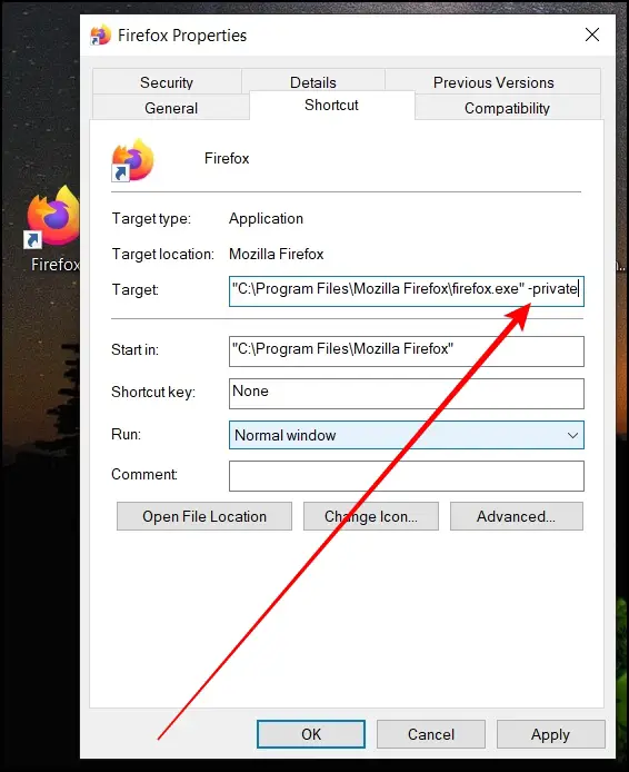 Use Firefox's Private Window By Default (Windows)
