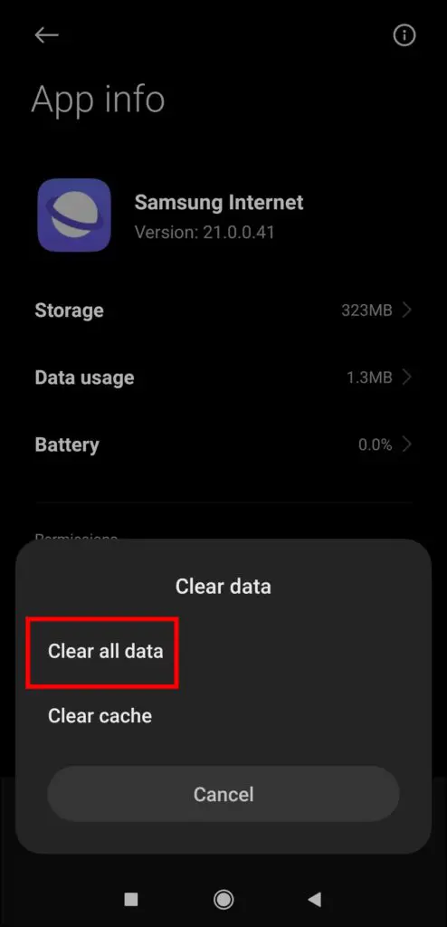 Clear All App Data