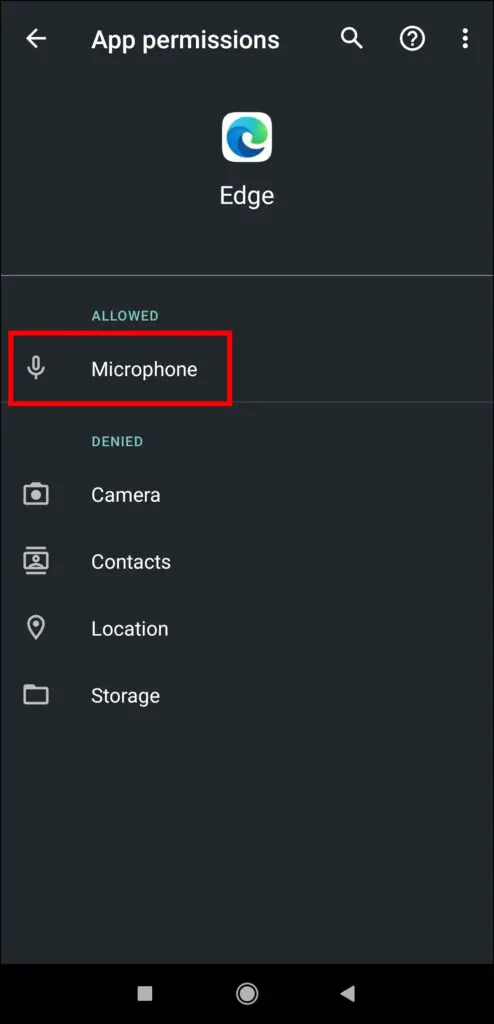 Block the Camera & Mic from the Phone's Settings disable the camera and mic for Edge Android