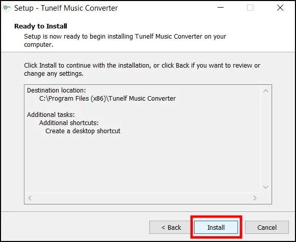 Install Tunelf Spotibeat Music Converter