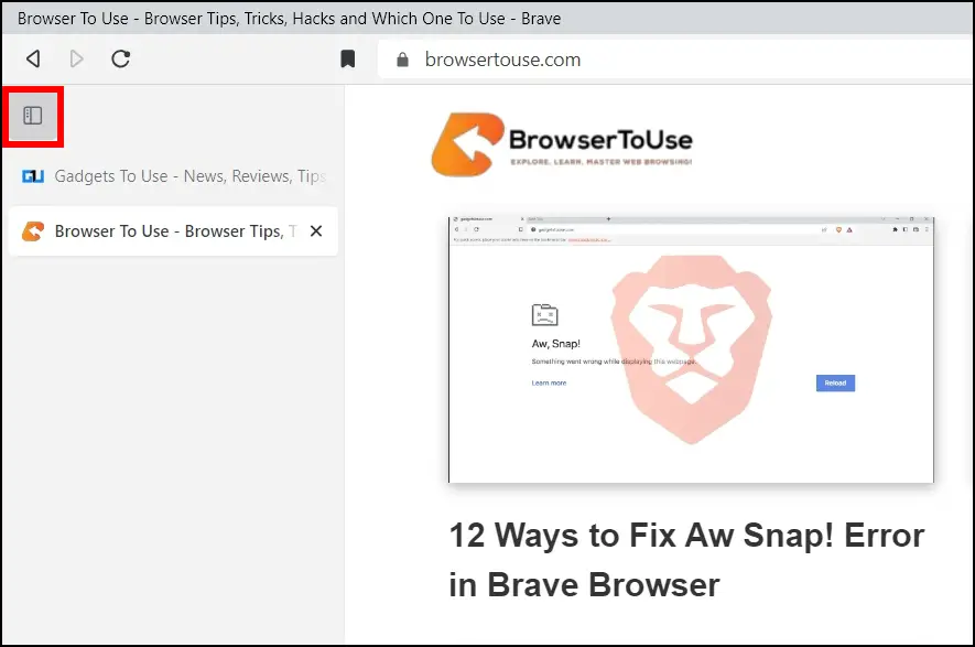 How to maximize on-screen space while using vertical tabs on Brave?