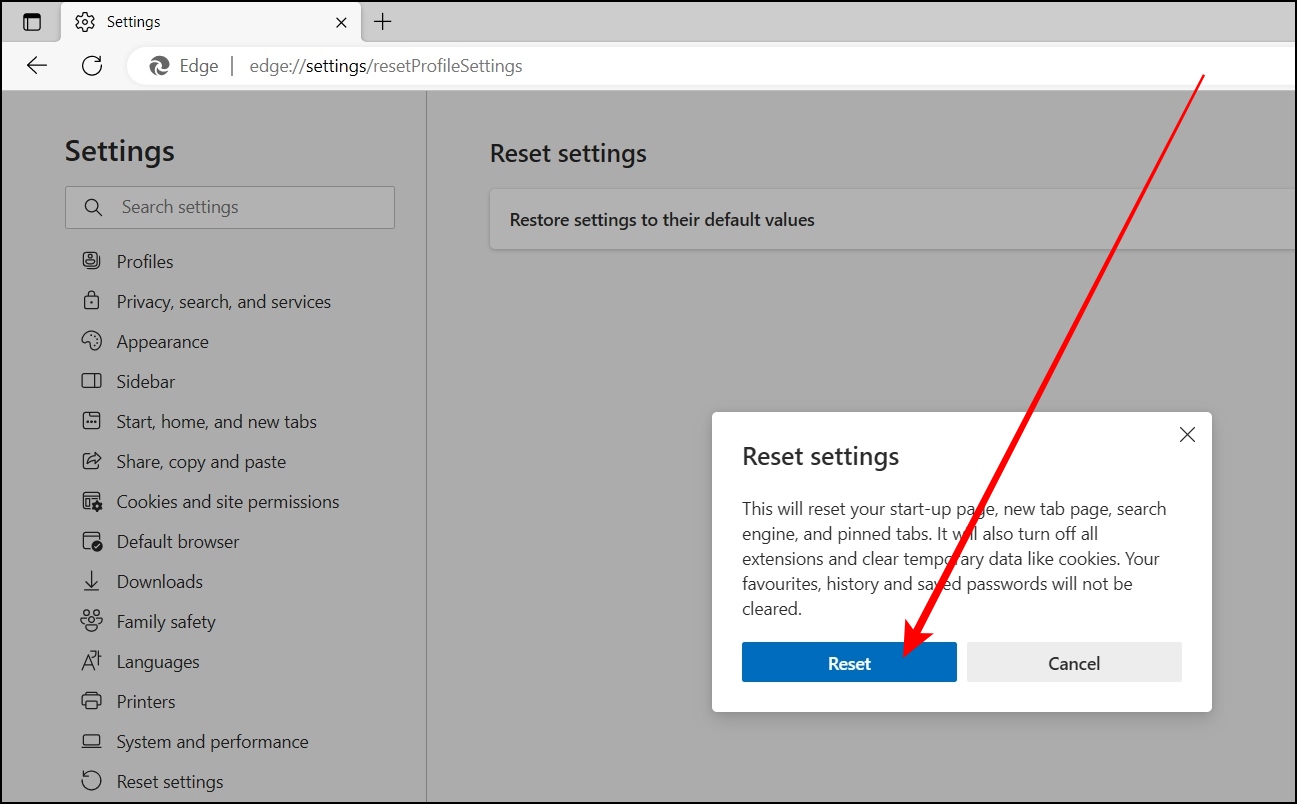 Reset Browser Settings