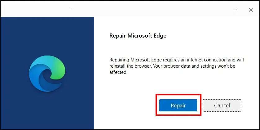 Repair Microsoft Edge to Fix Edge Out of Memory