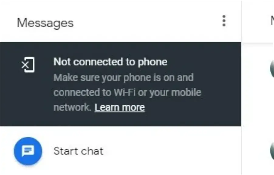 Fix Google Messages Web Not Connected to Phone