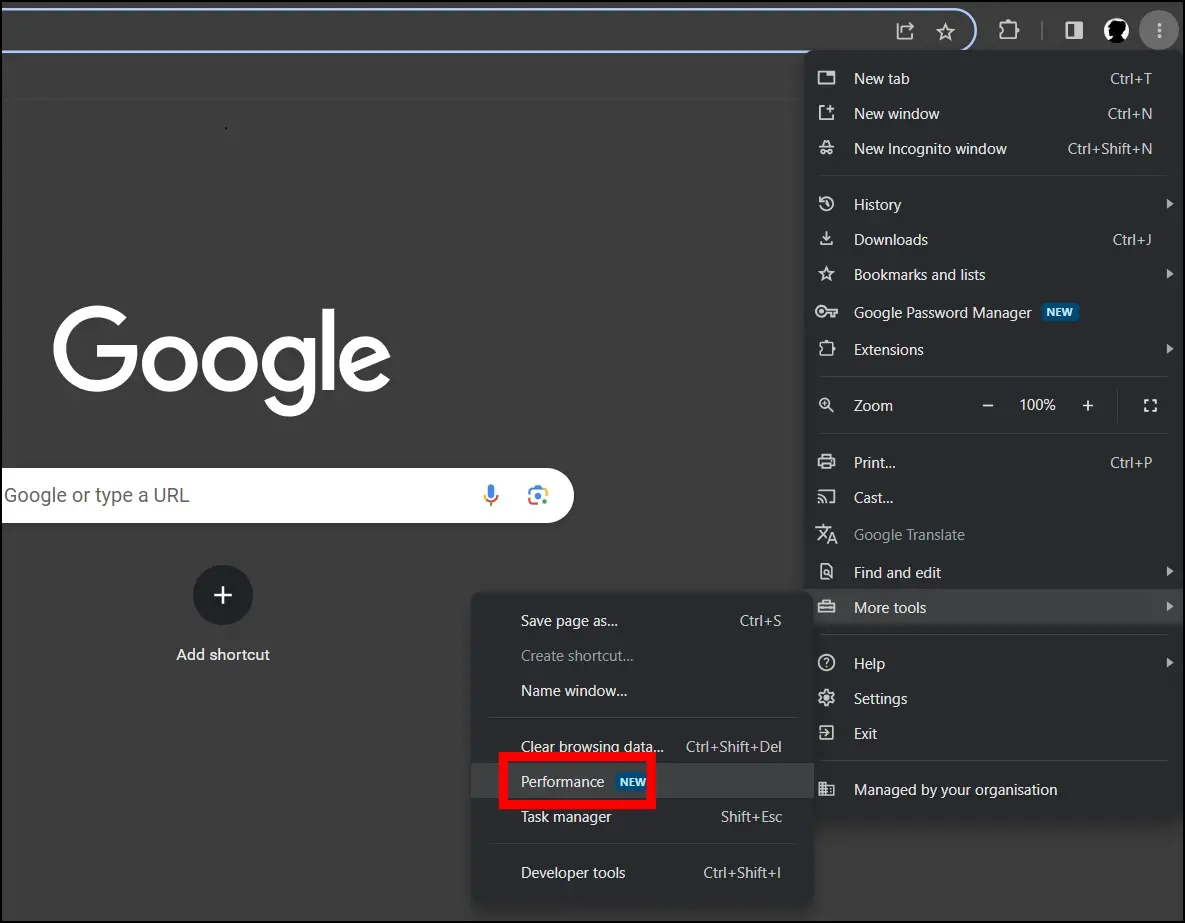 Disable the Memory Saver turn off efficiency mode for Google Chrome