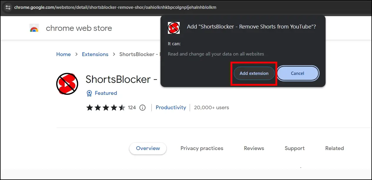 ShortsBlocker Extension (Chrome, Edge)
