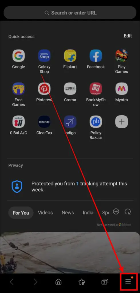 Enable Syncing On The Primary Device to Sync Samsung Internet Tabs on Other Phones