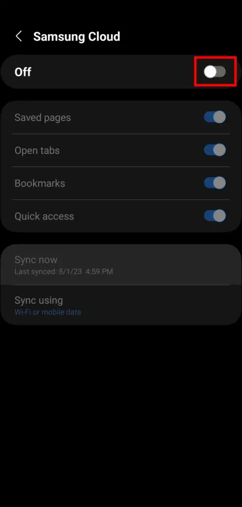 Enable Syncing On The Primary Device