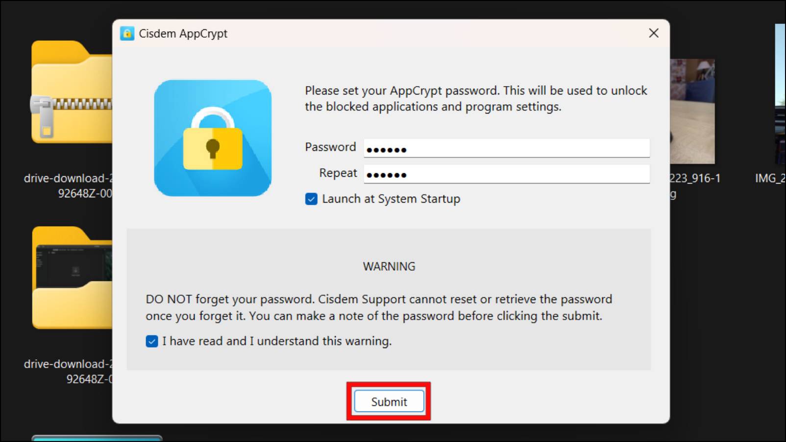 Setting AppCrypt Password