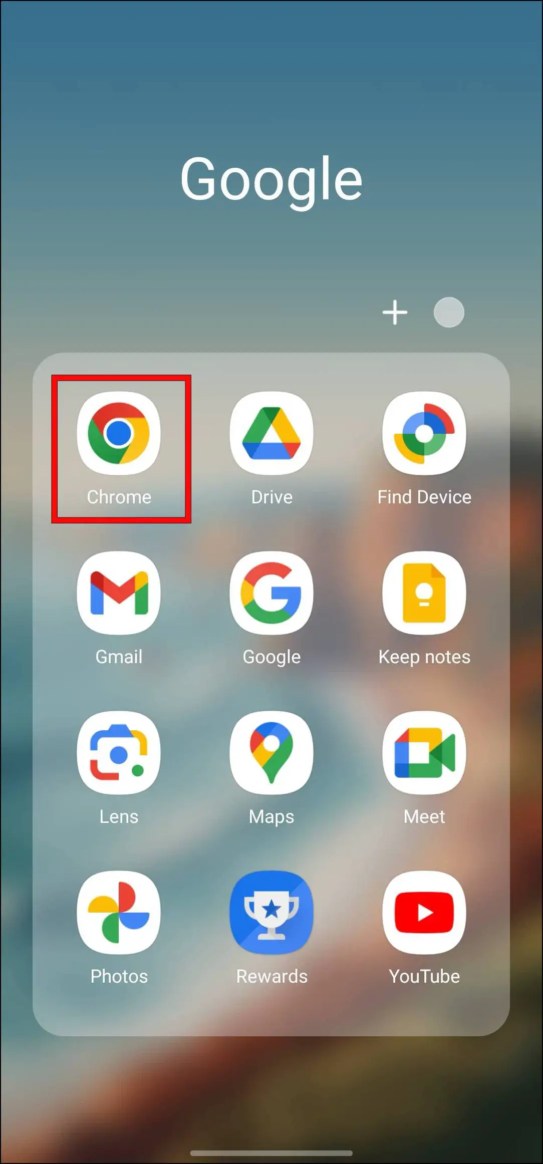 Long Press Google Chrome App Icon